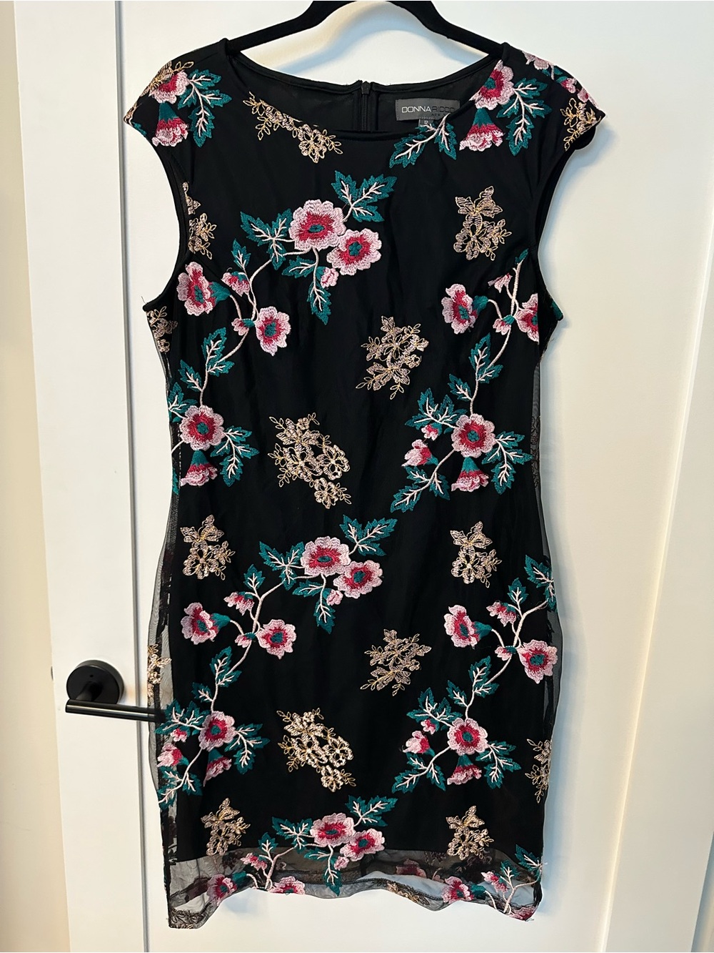 Embroidered floral cocktail dress